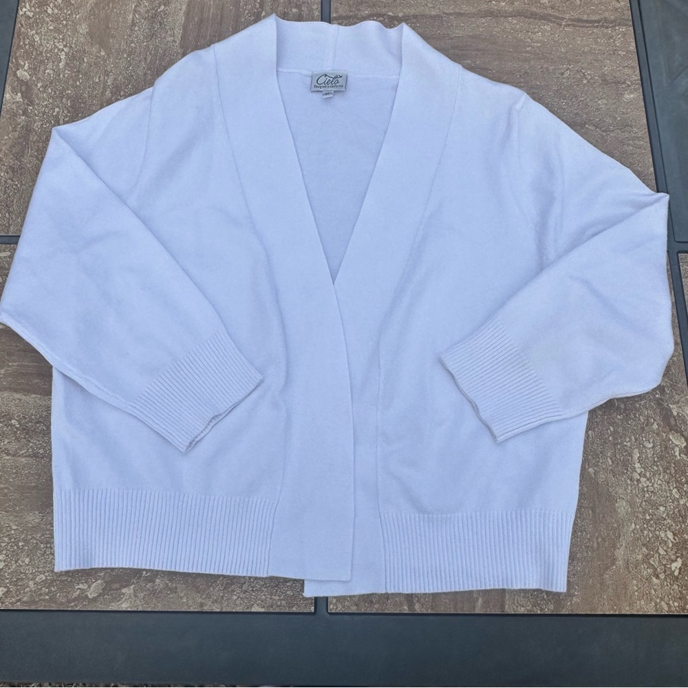White Cardigan Sweater size M